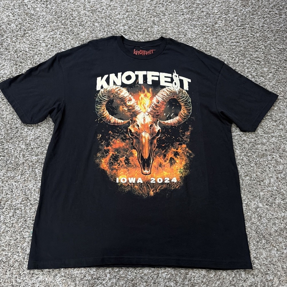 Knotfest 2024 T Shirt 2XL Black Iowa Slipknot Band Tee